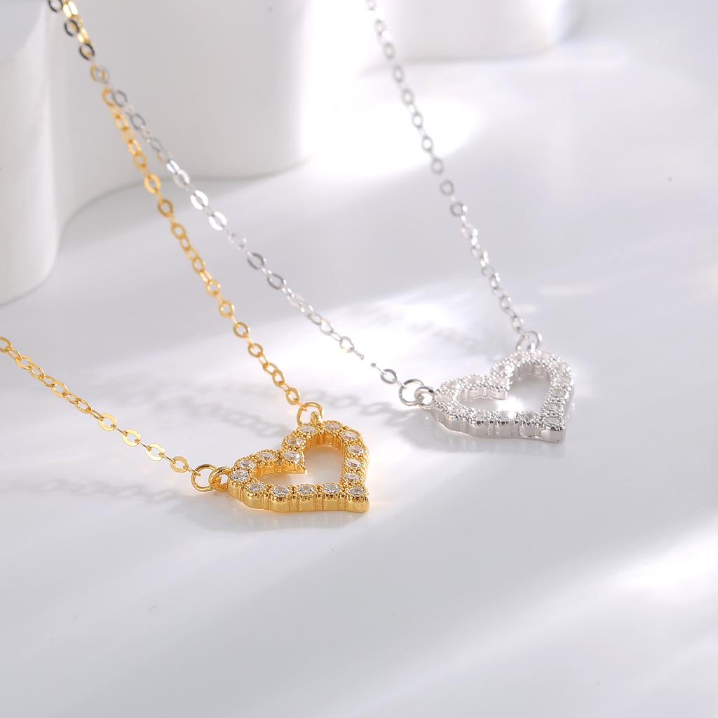 Серебряное маленькое ожерелье Fresh Love S925 с подвеской в форме сердца с бриллиантами, цепочкой на ключицу в форме персикового сердца, подарок на День святого Валентина