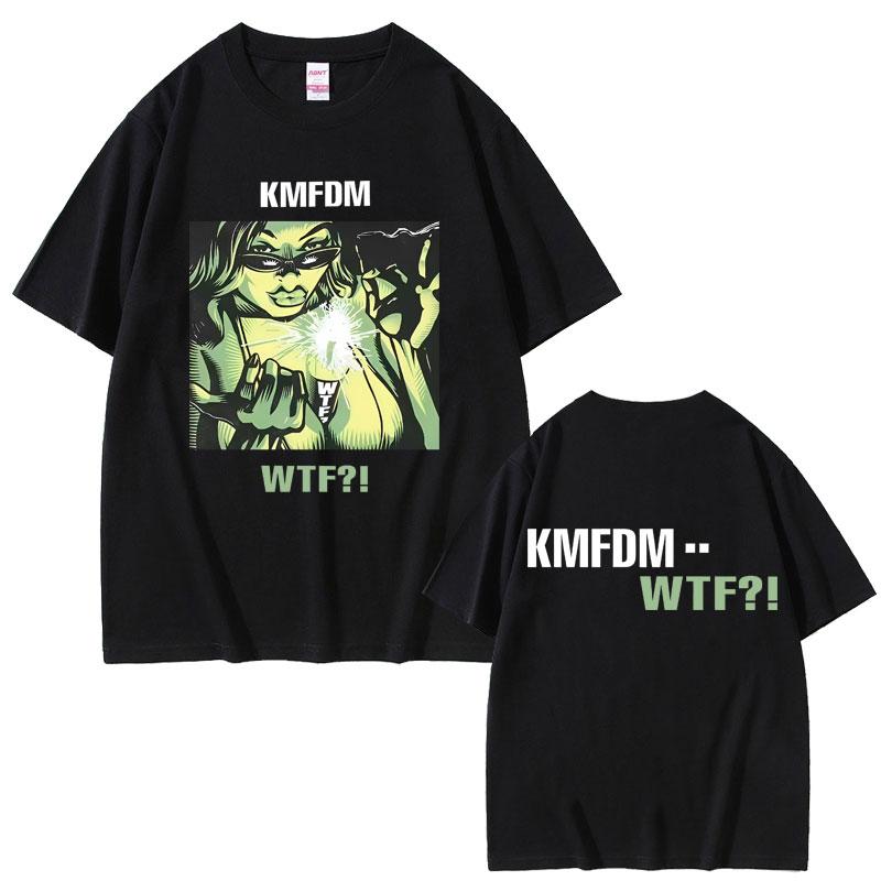 Лето 2025 Рок-группа Kmfdm Тур 97 Графическая Мужская Женская Винтажная Готическая Панк Уличная Одежда Мужская 100% Чистый Хлопок Футболка с Принтом Y2k