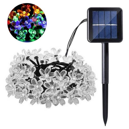 7m IP65 Waterproof Fairy Solar Sakura String 50LEDs Lights Garden Party Decor