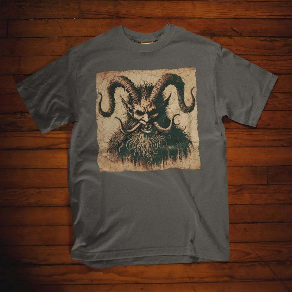 HOT SALE Sinister Vintage Krampus T-Shirt Scary Christmas Unisex Tee Holiday Horror Shirt Creepy Krampus Graphic Tee Gothic Tee