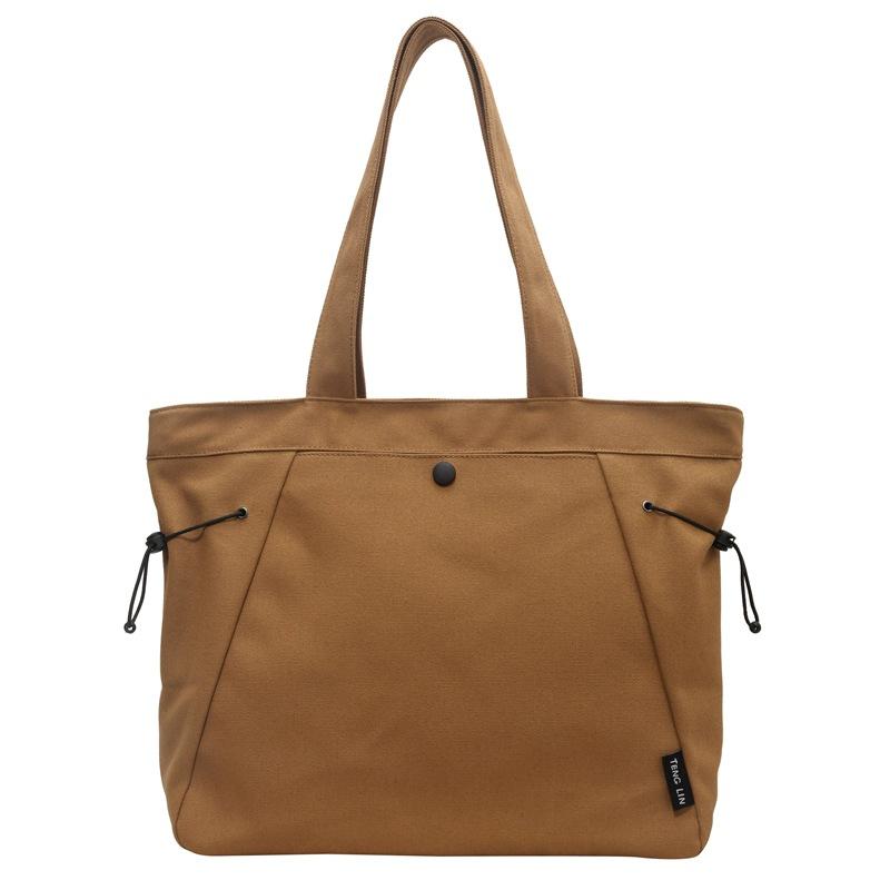 Однотонная холщовая сумка, женская сумка через плечо большой емкости, портативная большая сумка