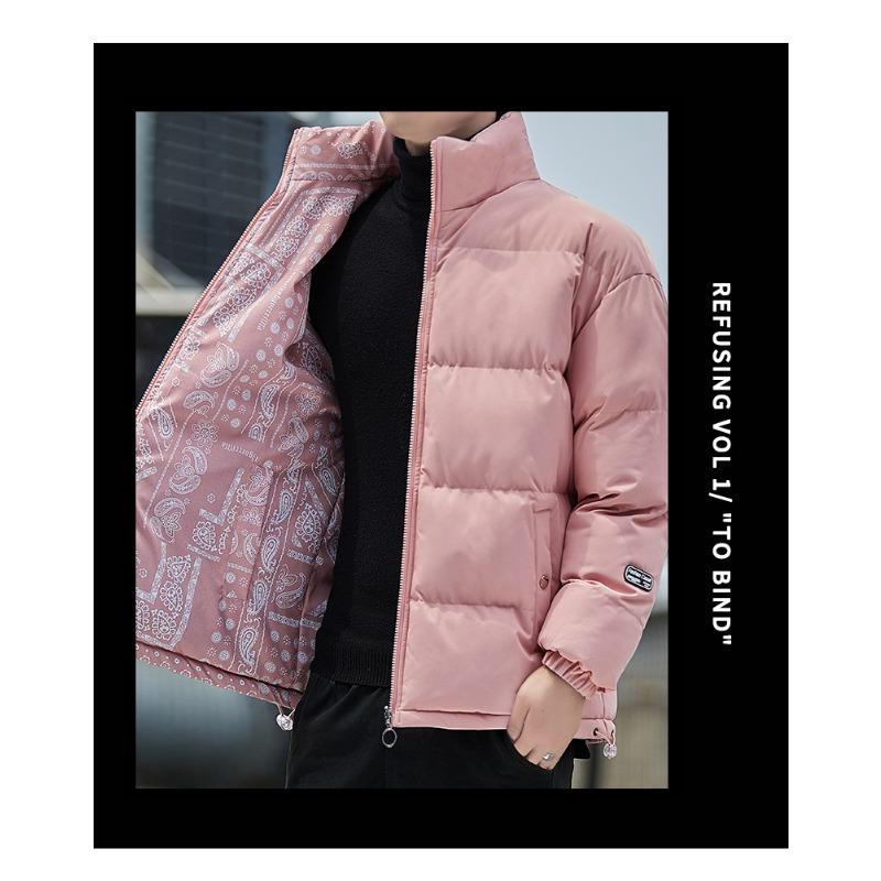 Men Reversible Hooded Thick Casual Cotton Padded Jacket