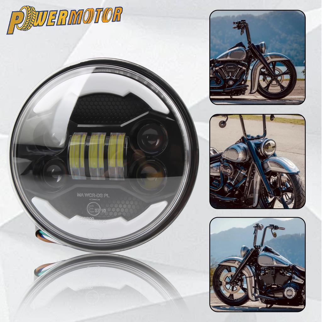 Для Harley Sportster 5 3/4" Светодиодная фара 5,75 дюйма Мотоцикл Дневные ходовые огни Светодиодная фара XL883 FXCW Supermoto Мотоцикл Детали для модификации