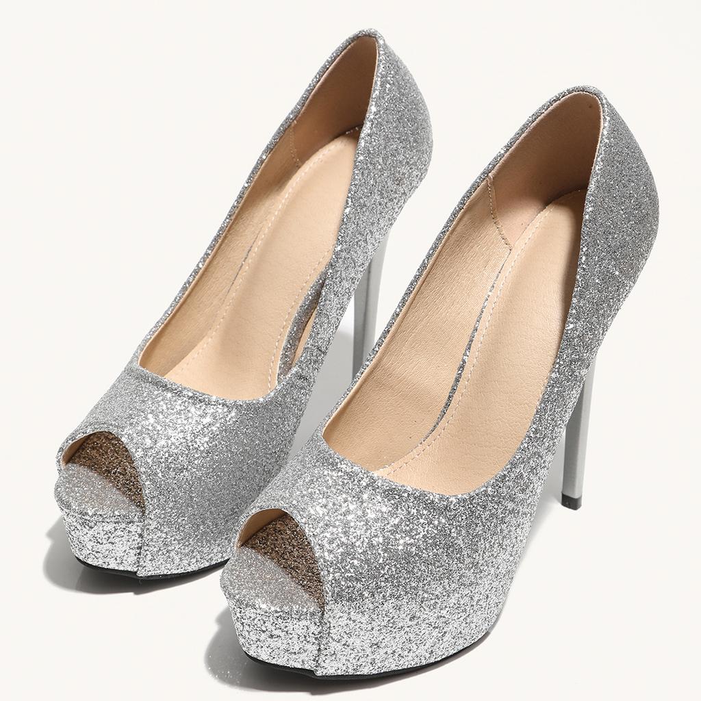 Весна и лето новые туфли на высоком каблуке с пайетками и блестками, водонепроницаемая платформа, свадебные туфли, сценический наряд, подиум, ночной клуб