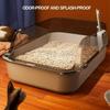 Large Cat Litter Box Thickening Kitty Sandbox Semi-enclosed High Side Splashproof Pet Bedpans with Litter Scoop Cat Supplies