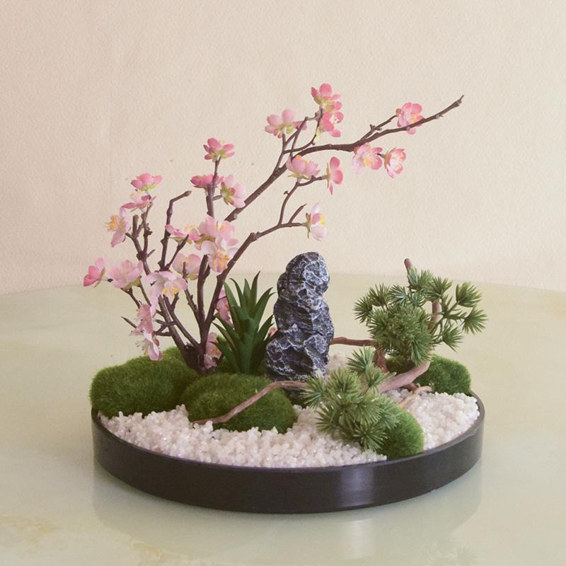 Large Round Table Turntable Centerpiece for Hotel Dining and Private Room Decor - Artificial Flower Art Landscape