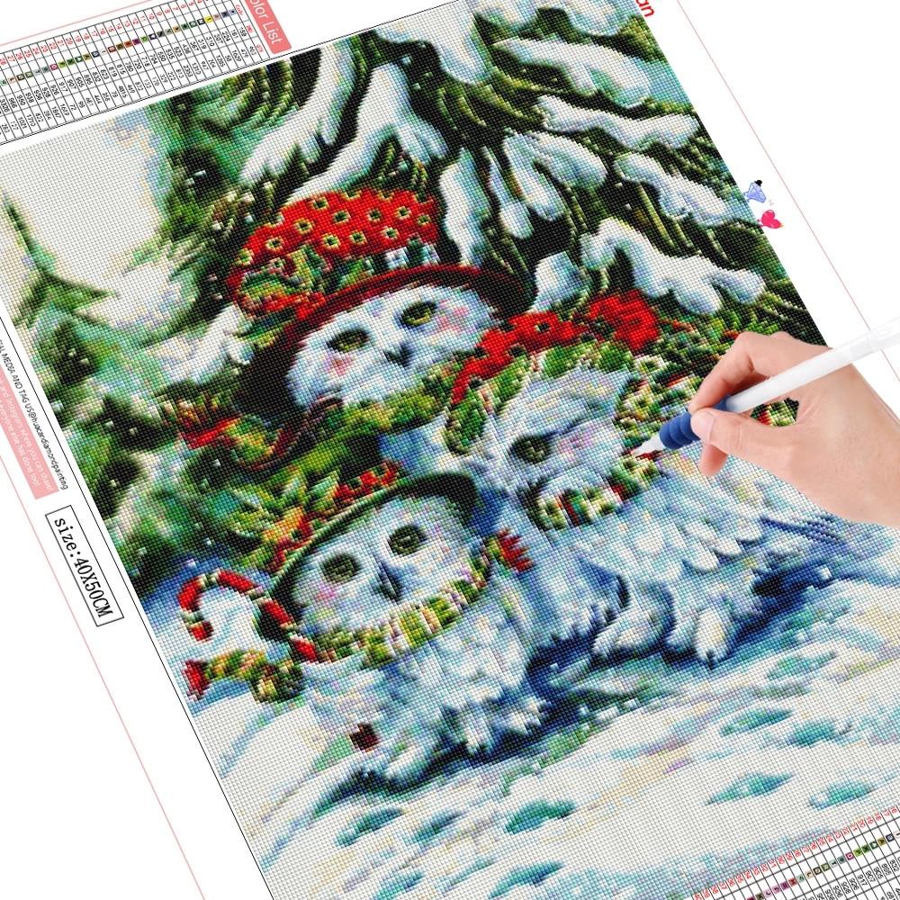 Алмазная картина Сова, полная квадратная дрель, набор для вышивки крестиком, алмазная вышивка, пейзажная картина со стразами, Рождественский подарок