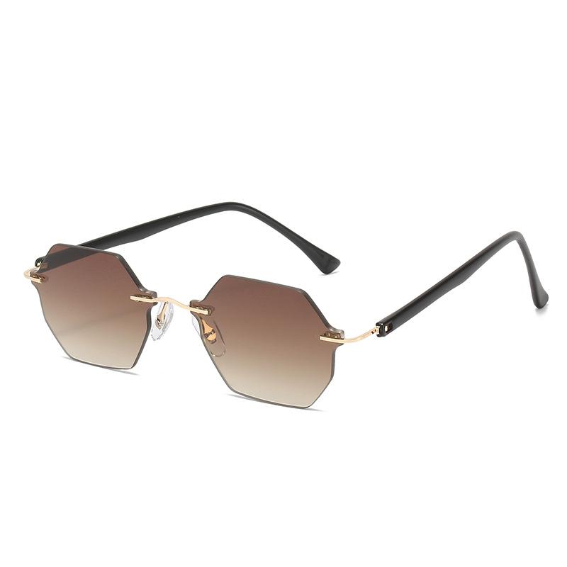 New frameless sunglasses European and American trendy brand Lei Jia multi-variant trimmed sunglasses women's sunglasses