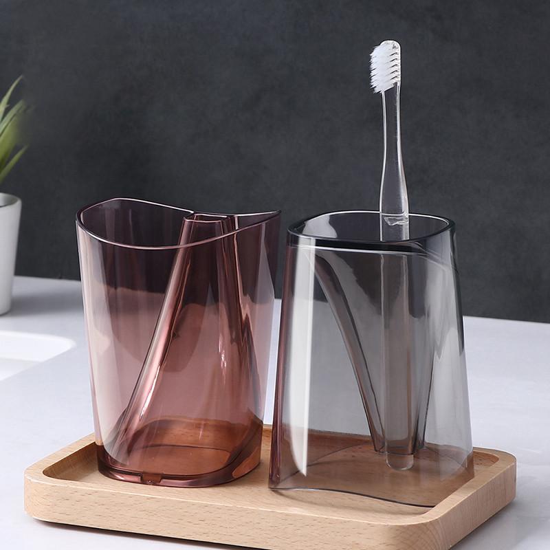 Transparent Simplicity Toothbrush Cup Creative Eco-friendly Plastic Cup Bathroom Couples Tooth Brush Mug Bathroom Cup