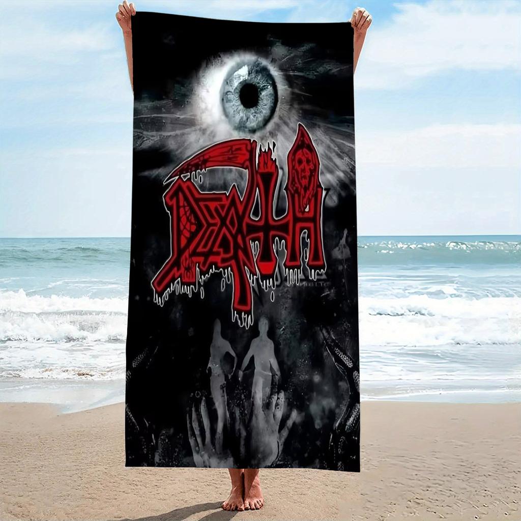 1 шт. Полотенце для пляжа D-Death Band с гигантским одинарным глазным яблоком, из микрофибры, быстросохнущее, в стиле олдскульного дэт-метала, для бассейна, пляжа, путешествий