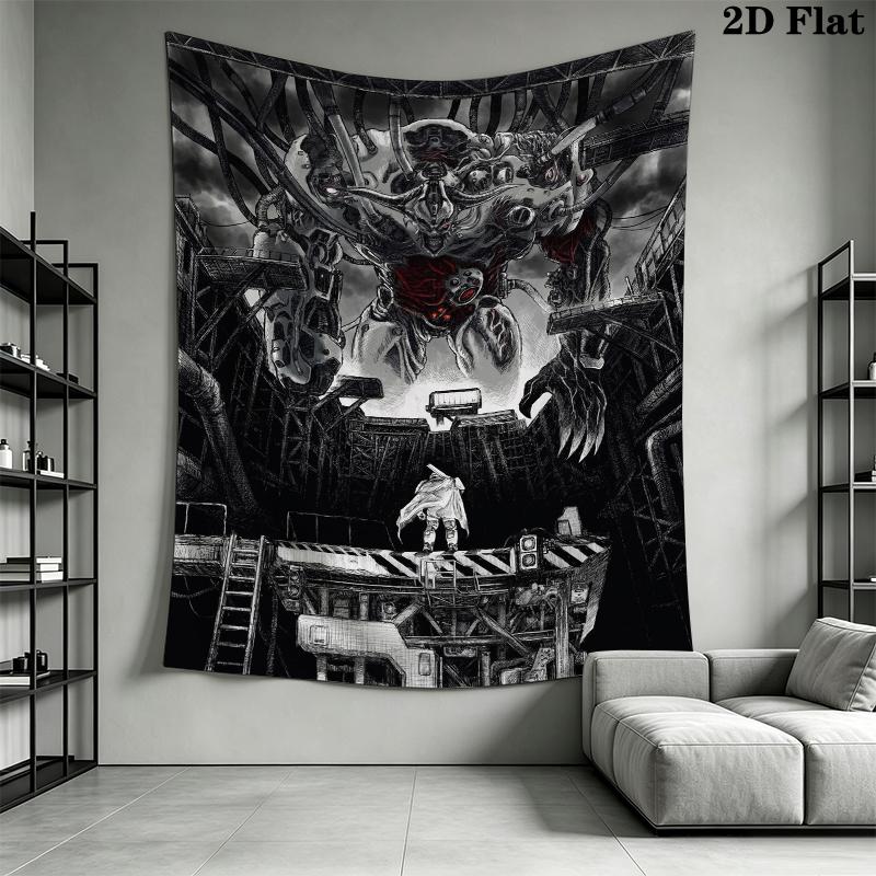 DOOM The Dark Ages Wall Tapestry Aesthetic Wall Hanging Printed Fabric Blanket Decorative Tapestries for Bedroom Living Room Home Decor