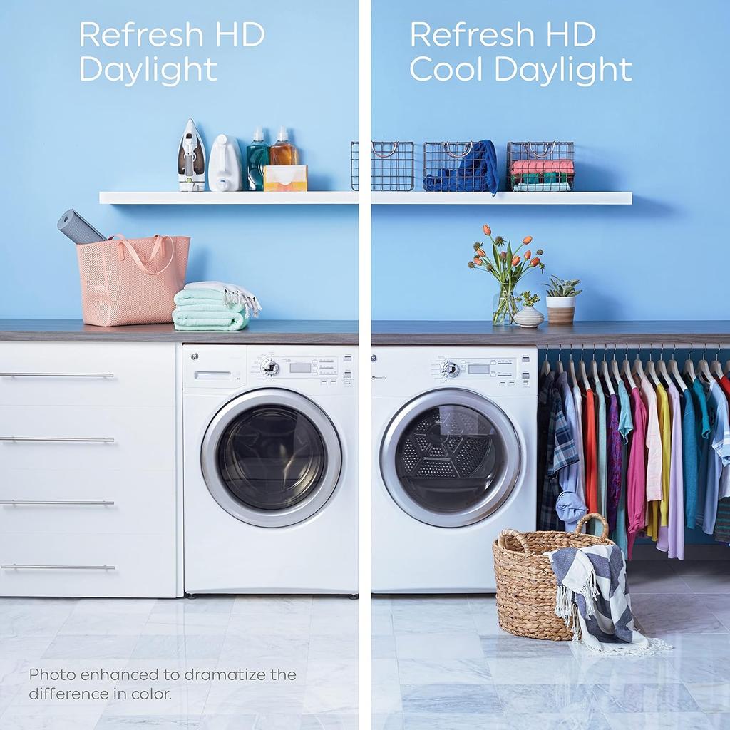 GE Refresh LED Light Bulbs, 40 Watt, Daylight, G16.5 Globe Bulbs, Small Base (2 Pack)