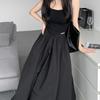Balloon Maxi Skirt Women Korean Fashion Streetwear Black Elastic Waist A-line Vintage Loose Long Skirt Female Casual