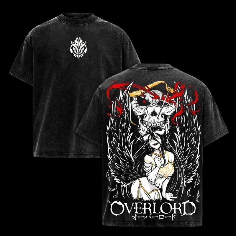 Аниме OVERLORD Альбедо Графическая футболка Мужская Женская с коротким рукавом Одежда Оверсайз Футболка Стирка Хлопок Футболка Харадзюку Повседневная Футболка