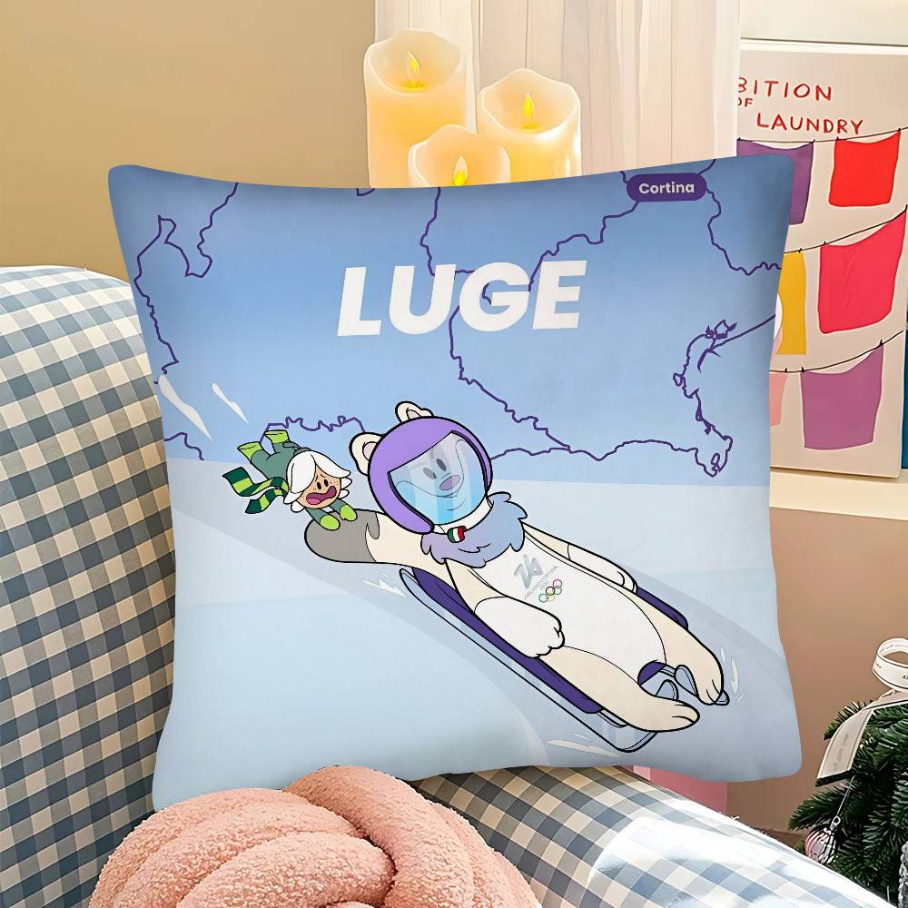pc Mascot TTina And CUTE MMilo Pillow Case Fashion Square Pillowcase Bedroom Sofa Room Ins Decoration Leisure