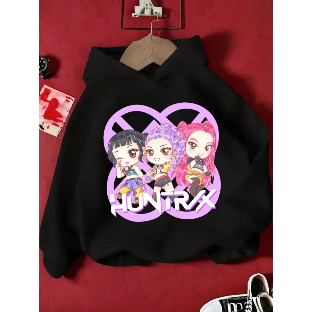KPop Demon Hunter Rumi Derpy Cartoon Girls Boy Hooded Sweatshirt Warm Children's Wave Fashion Casual Tops Casual Girls Clothing