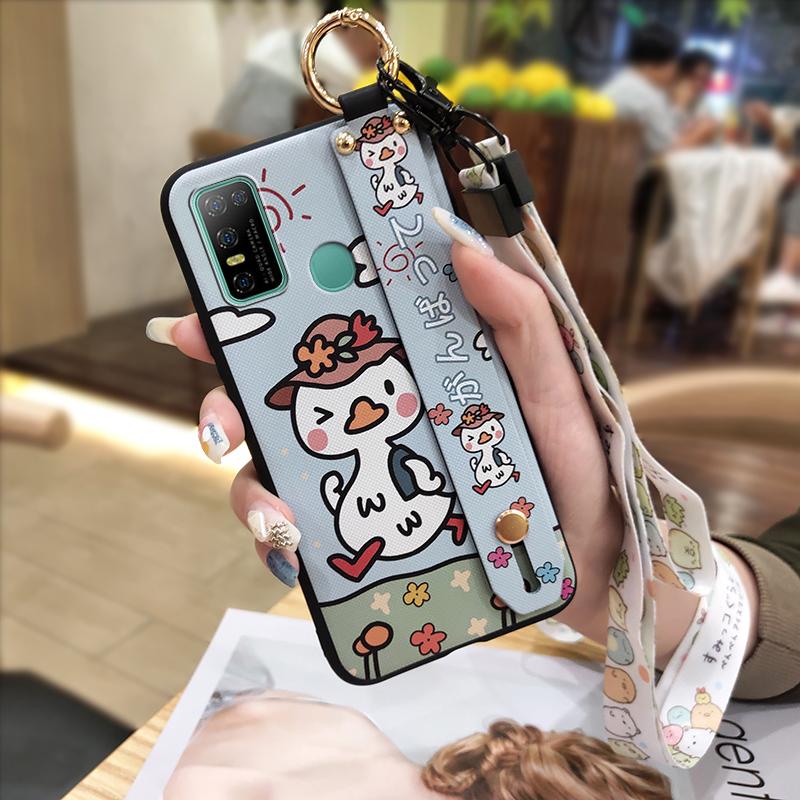 Anti-knock Lanyard Phone Case For Doogee N30 Cartoon Protective Fashion Design Soft Case Phone Holder Shockproof Ring