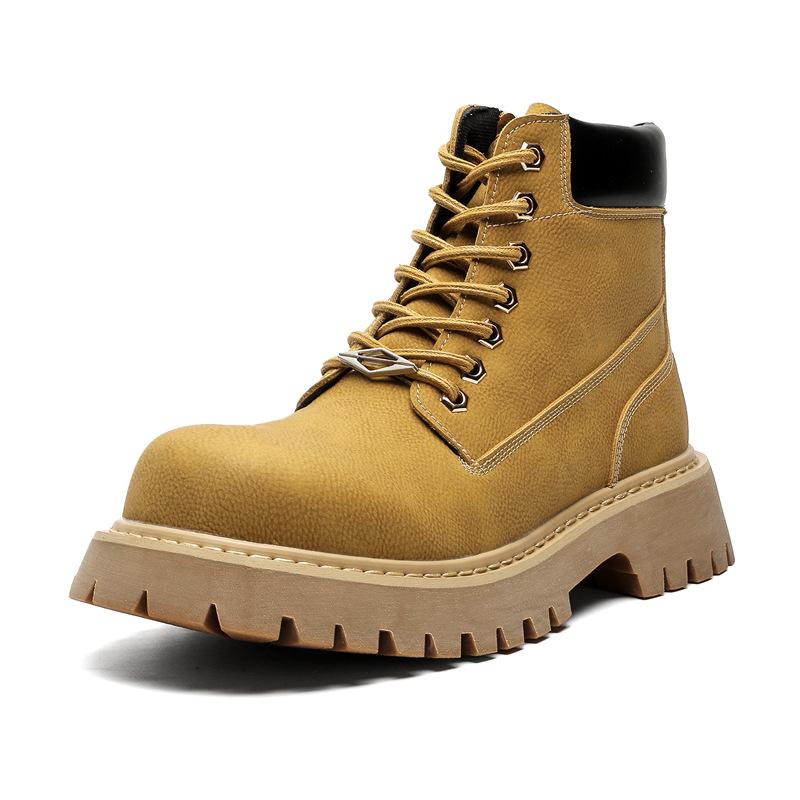Новые ботинки для альпинизма на открытом воздухе из ревеня, усиленные ботинки Martin с толстой подошвой, универсальные модные ботинки для инструментов 66621-K