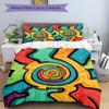 3pc Spiral Vibrant Cover Set - 1 Quilt Cover + 2 Pillowcases, All Seasons Bedroom Setting, Perfect for Home070