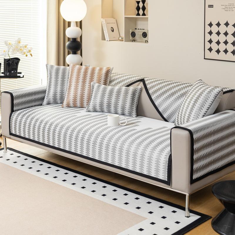 Summer Ice Silk Sofa Cushion Cool But Not Ice Sofa Seat Cushion Non-Slip Light Luxury High Sense New Sofa Cover