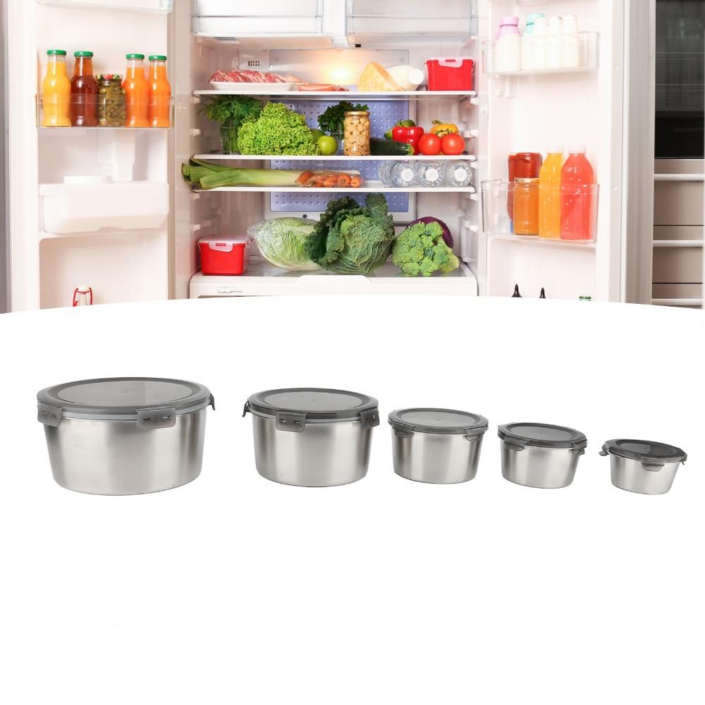 5pcs 300ml/600ml/1000ml/1700ml/2400ml Food Storage Containers Food Container Set For Office Meals