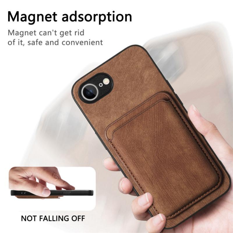 For Leather Case for For Iphone 16E 16e SE4 Magnetic Wallet Card Pocket Cover for For Iphone 16E 16 Pro Max 14 1 Plus 13 12 11