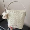 2025 New Small Bag Woven Portable Bucket Bag Fashionable Niche Design Shoulder Messenger Bag Fashionable Going Out Bag