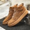 Обувь Мужская зимняя повседневная обувь Модная обувь из матовой кожи с мехом на платформе Туфли для досок на платформе Мужские ботинки Martin среднего размера