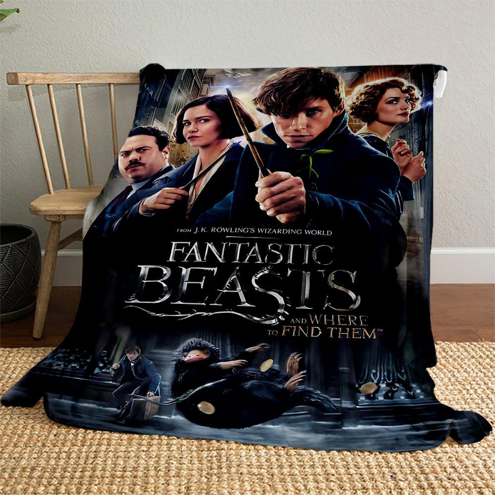 1pc fantastic beastsOutdoor Flannel Blanket Soft Plush Decor for Picnics, camping,Bedroom, Playroom, or Lunch Breakn1177A