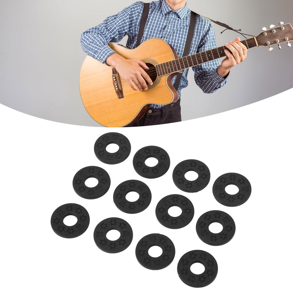 12PCS Guitar Strap Non Slip Locks PE Material Strap Protector Blocks for Acoustic Guitar Ukulele Bass