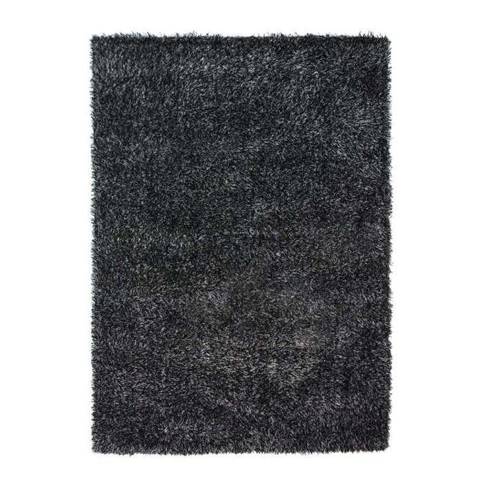 Tapis à poils longs toucher laineux anthracite 120x170