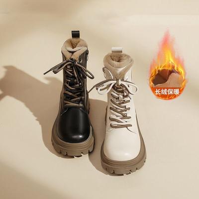 2025 новые осенне-зимние бархатные утепленные ботинки Мартин на платформе, короткие ботинки, северо-восточные хлопковые ботинки, черные женские ботинки для снега