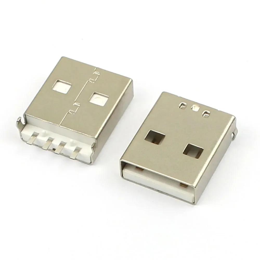 50 шт. USB 2.0 AM 4P мужской разъем типа A 4-контактный SMT SMD DIP панельный монтажный штекерный разъем разъем DIY