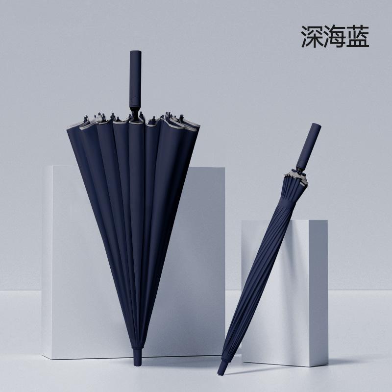 Новый японский и корейский зонт с 24 спицами, увеличенный и усиленный зонт с длинной ручкой, большой автоматический штормовой, особо ветроустойчивый, двойной