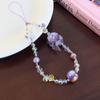Beaded Bow Phone Case Lanyard Anti-lost Colorful Ball Beaded Phone Strap  DIY Decor