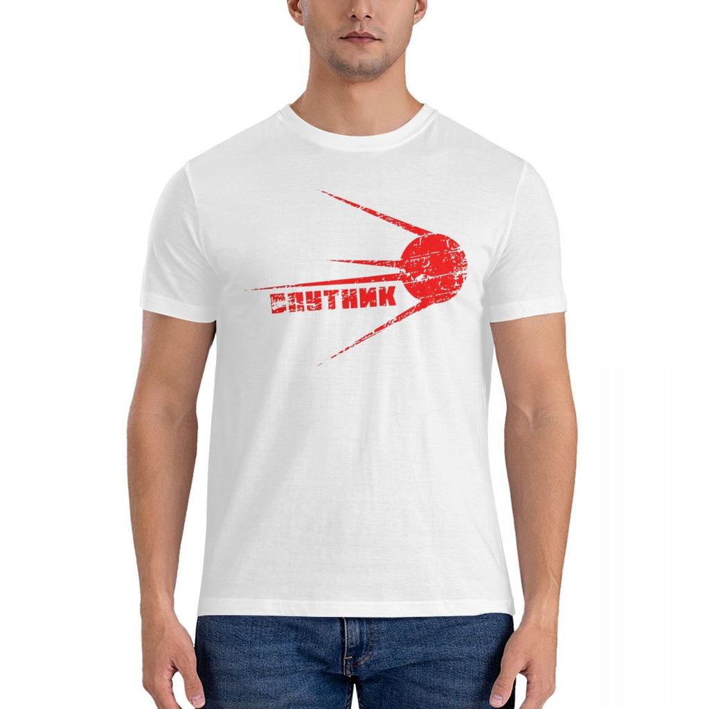 SPUTNIK CCCP Russian T Shirt Beach Y2K Casual T Shirts 100% Cotton Leisure Tee Shirt For Mens Short-Sleeve Design Tees