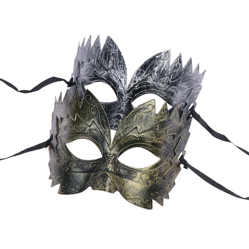 1Pc Carnival-Masquerade Mask Vintage Mask Gold Silver Half Face Mask Plastic Halloween Costume Party Mask Women Men