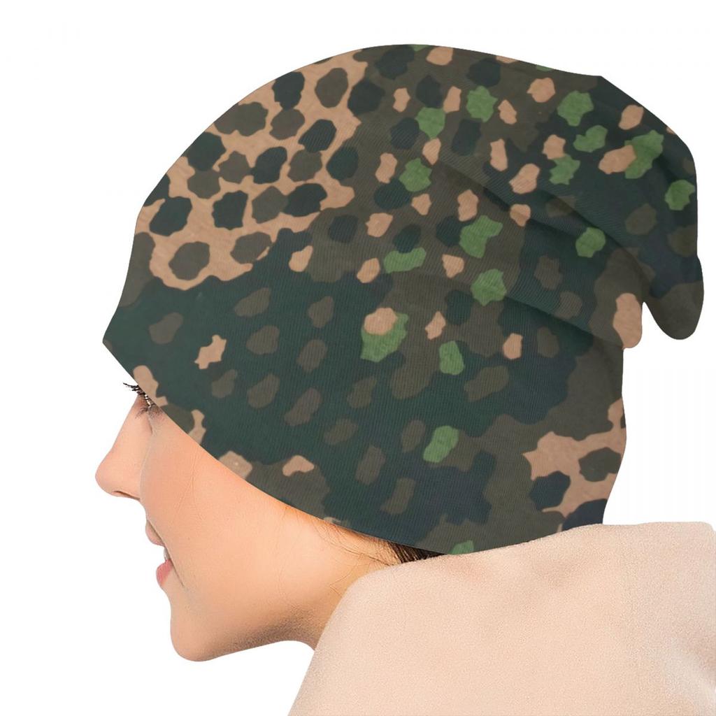 Камуфляжная камуфляжная шапка в горошек с черепами, кепки, уличная одежда унисекс, зимняя теплая вязаная шапка для взрослых, армейская шапка в стиле милитари