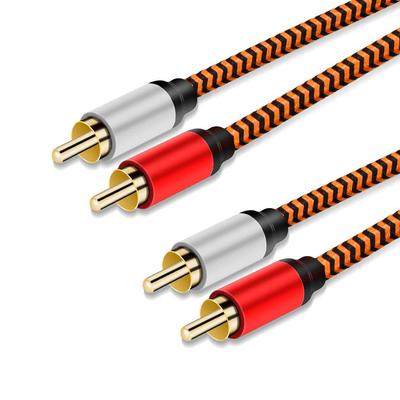 Стереокабель RCA LiuTian Двойное экранирование Позолоченные Сверхпрочный Нейлоновая оплетка 2RCA Папа к 2RCA Папа Стерео Аудиокабель для Домашней Системы 3м, Театр, HDTV,