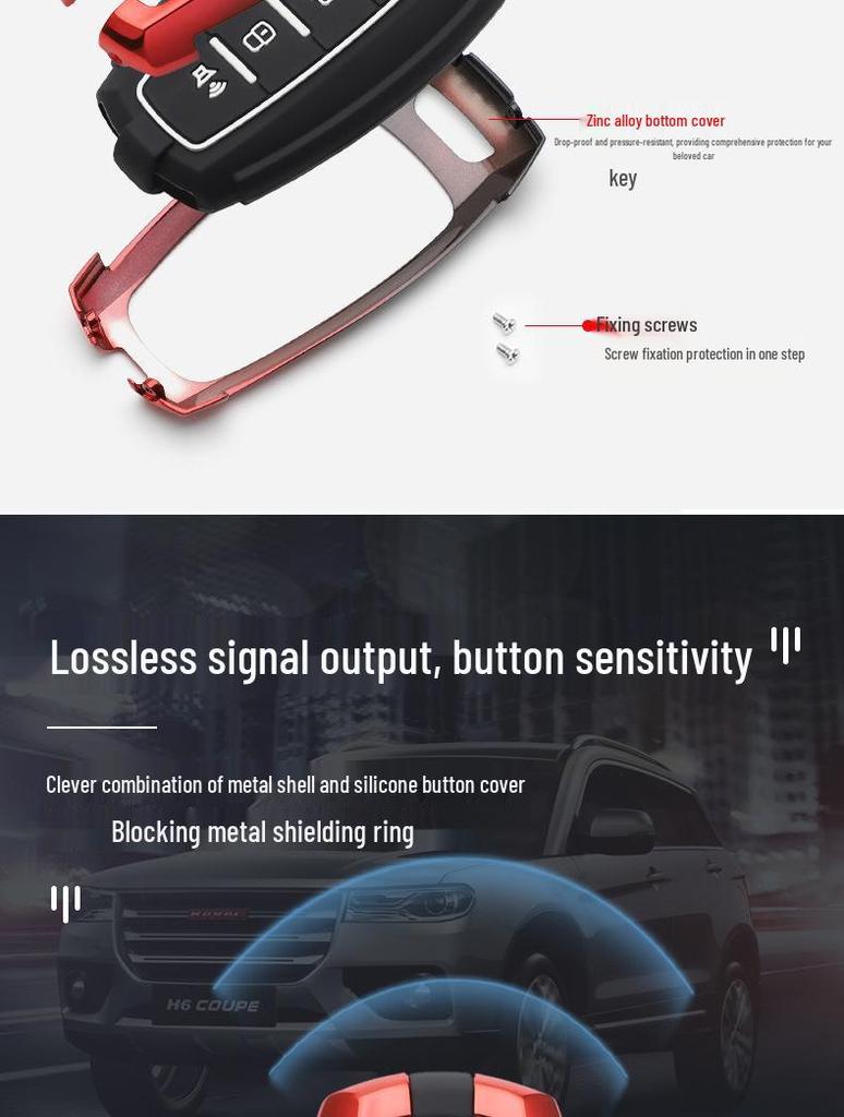 Compatible Key Case for Haval H2S, M6, Sports F7X, Great Wall Cannon F5/H4/H7