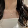 Silver CZ Crystal Four-Leaf Clover Lariat Necklace – Dainty Y-Shaped Lucky Jewelry, Elegant Gift for Women