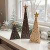 3Pcs Rustic Wood Christmas Trees Handmade Shelf Decor for Mantel & Tabletop Farmhouse Holiday Ornaments