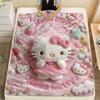 1 шт. Розовое фланелевое одеяло Hello Kitty с принтом, Высококачественное, Для всех сезонов, Декор для дома, Тепло и комфорт, Идеально для рождественских подарков