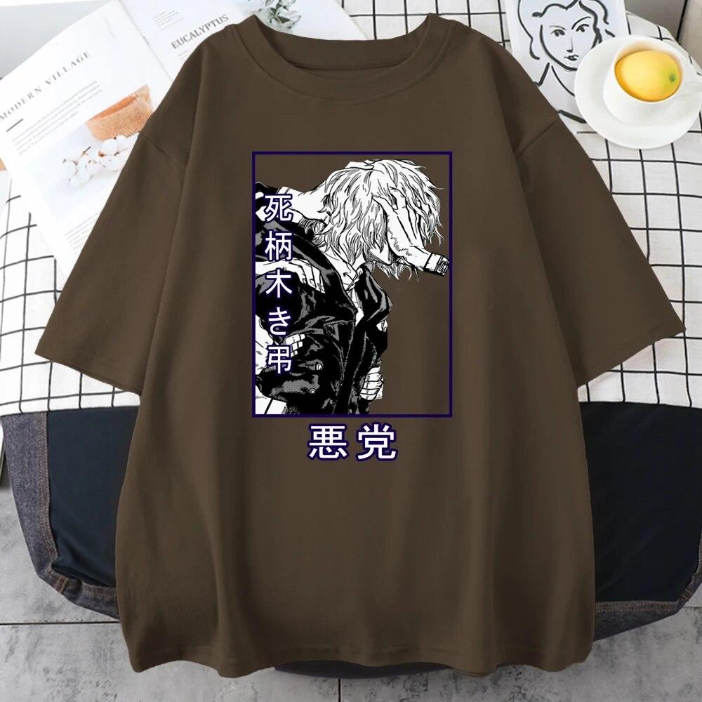 Футболка с принтом My Hero Academy Shigaraki Tomura, модные футболки унисекс с круглым вырезом, летние хлопковые топы, уличные хлопковые свободные футболки