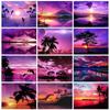 5d алмазная живопись, полная дрель, закат, пейзаж, домашний декор, вышивка крестиком, морской природный пейзаж, настенная наклейка