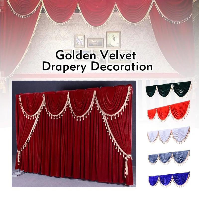 3 метра кисточка гирлянда драпировка балдахин бархатная ткань сценический фон гирлянды для заднего плана занавес свадебный фон событие вечеринка декор