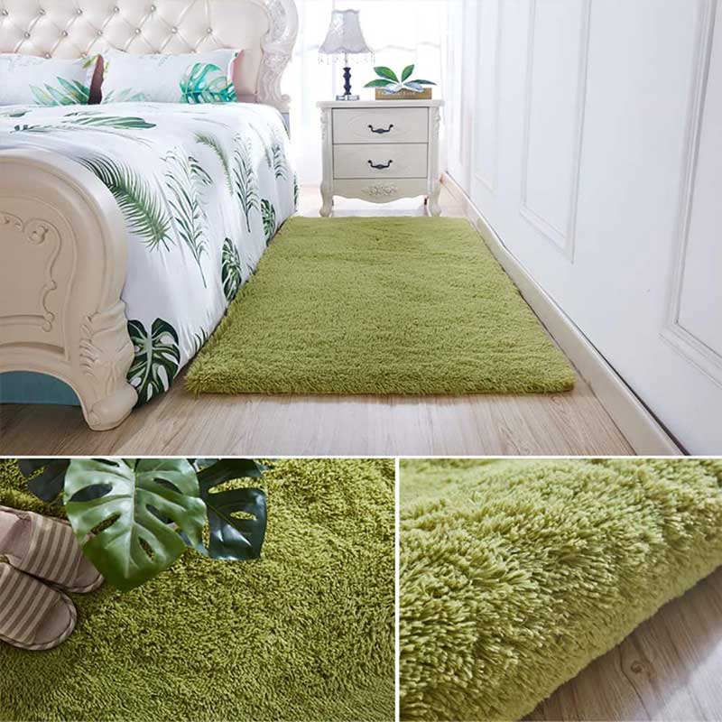 Ковер Шаг для гостиной из шелка и шерсти, домашний, для спальни, у кровати, коврик на весь пол, скандинавский, для дивана, противоскользящий коврик, простой, плюшевая подушка