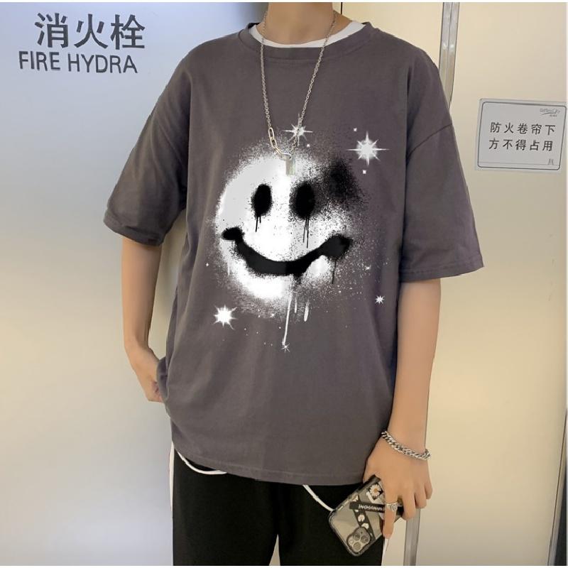 Мужские футболки с коротким рукавом с буквенным графическим принтом, модные футболки с короткими рукавами, мужская одежда, повседневная футболка, мужские летние топы в корейском стиле ретро для