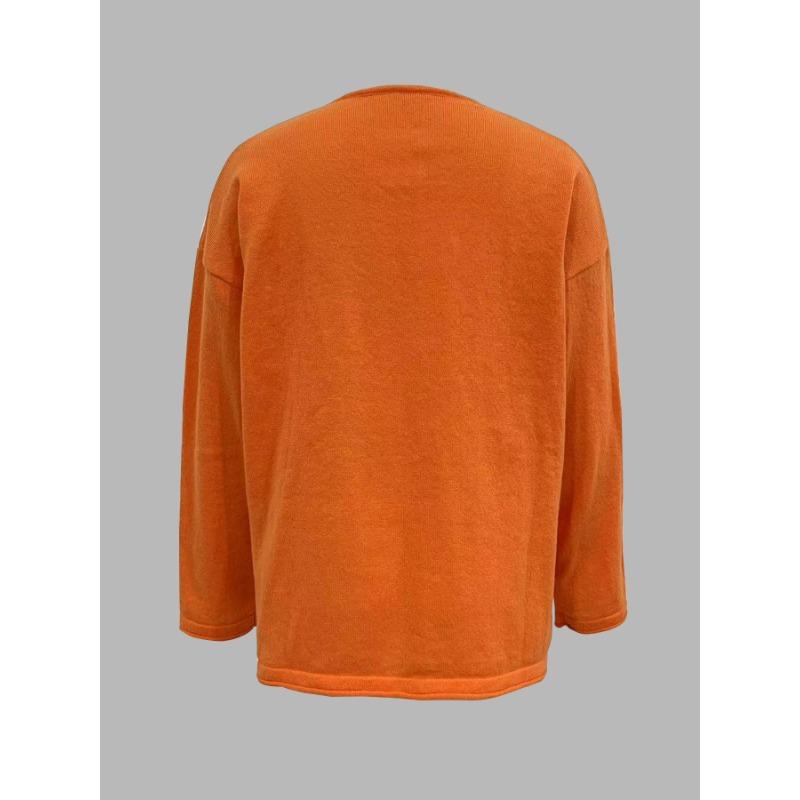 Women's Pullover Solid Color V-Neck Long Sleeve Loose Casual Comfortable Long Sleeve Knit Sweater