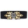 Elastic Elastic Imitation Rhinestone Waist Seal Women'S Dress Retro Flower Belt Student Personalized Decoration